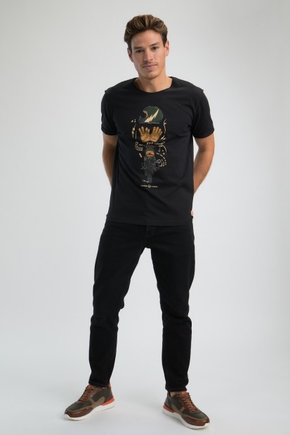 T-Shirt Homme en Coton avec Impression Scrambler Triumph TILT