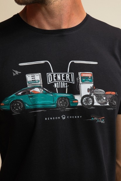 tee-shirt manches courtes sérigraphié voiture en collaboration avec DENERI