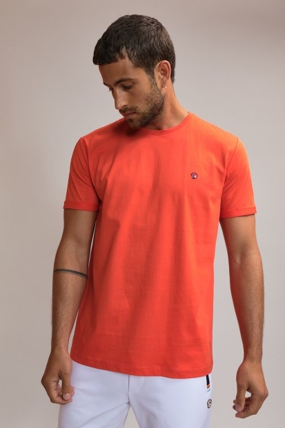 tee-shirt col rond pour homme coloris orange