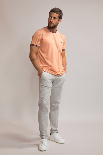t-shirt orange manches courtes pour homme